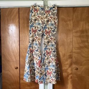 We the Free Butterfly Print Flare Jeans